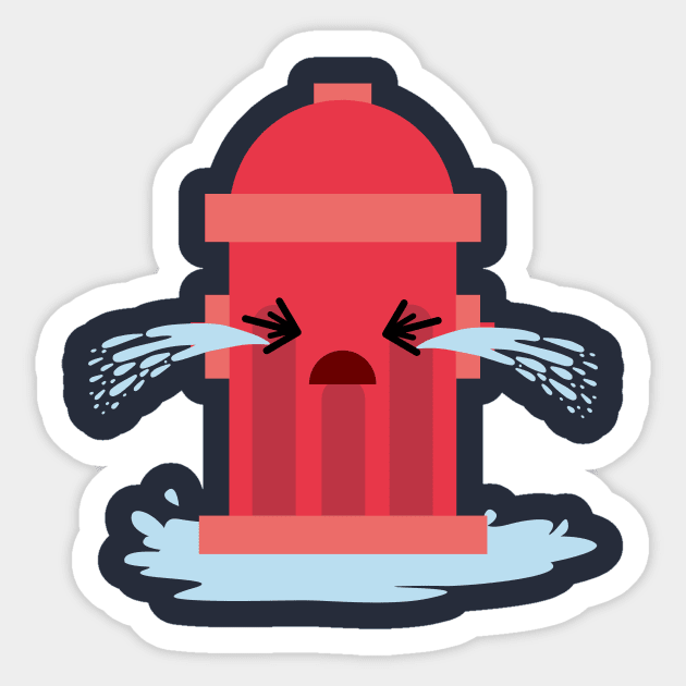 Cry-er-hydrant Sticker by shadyfolk